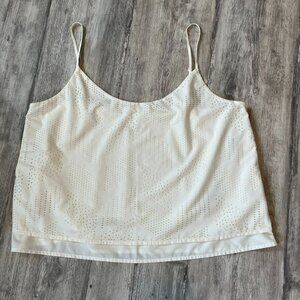 Athleta FWS Perforated Cami Tank, Sea Salt (Off White), Medium